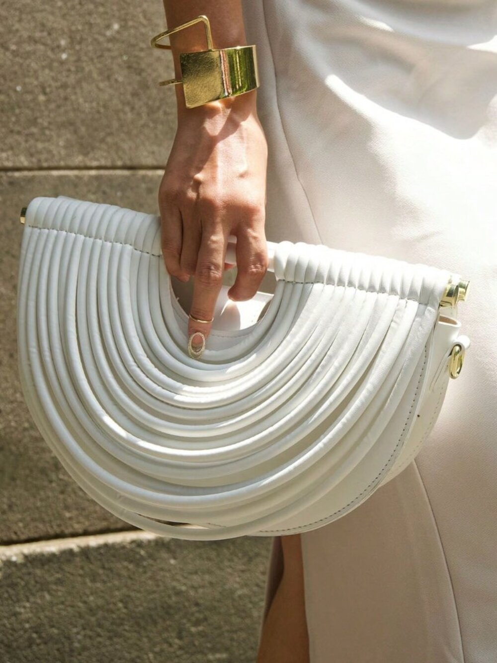 White Luxury Women's Crossbody Large Capacity Handbag